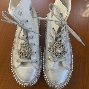 RARE ITEM: Cruise Studded Hightop Sneakers, WITH JEWEL for laces, by Free People